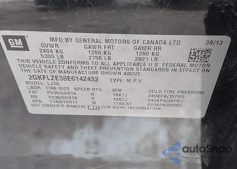 2014 GMC Terrain Denali z USA, uszkodzony, nr VIN 2GKFLZE38E6142432